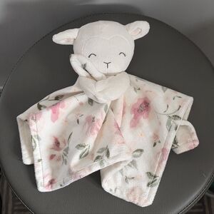 Modern Moments by Gerber Baby Security Blanket Lovey Lamb Floral Pink White